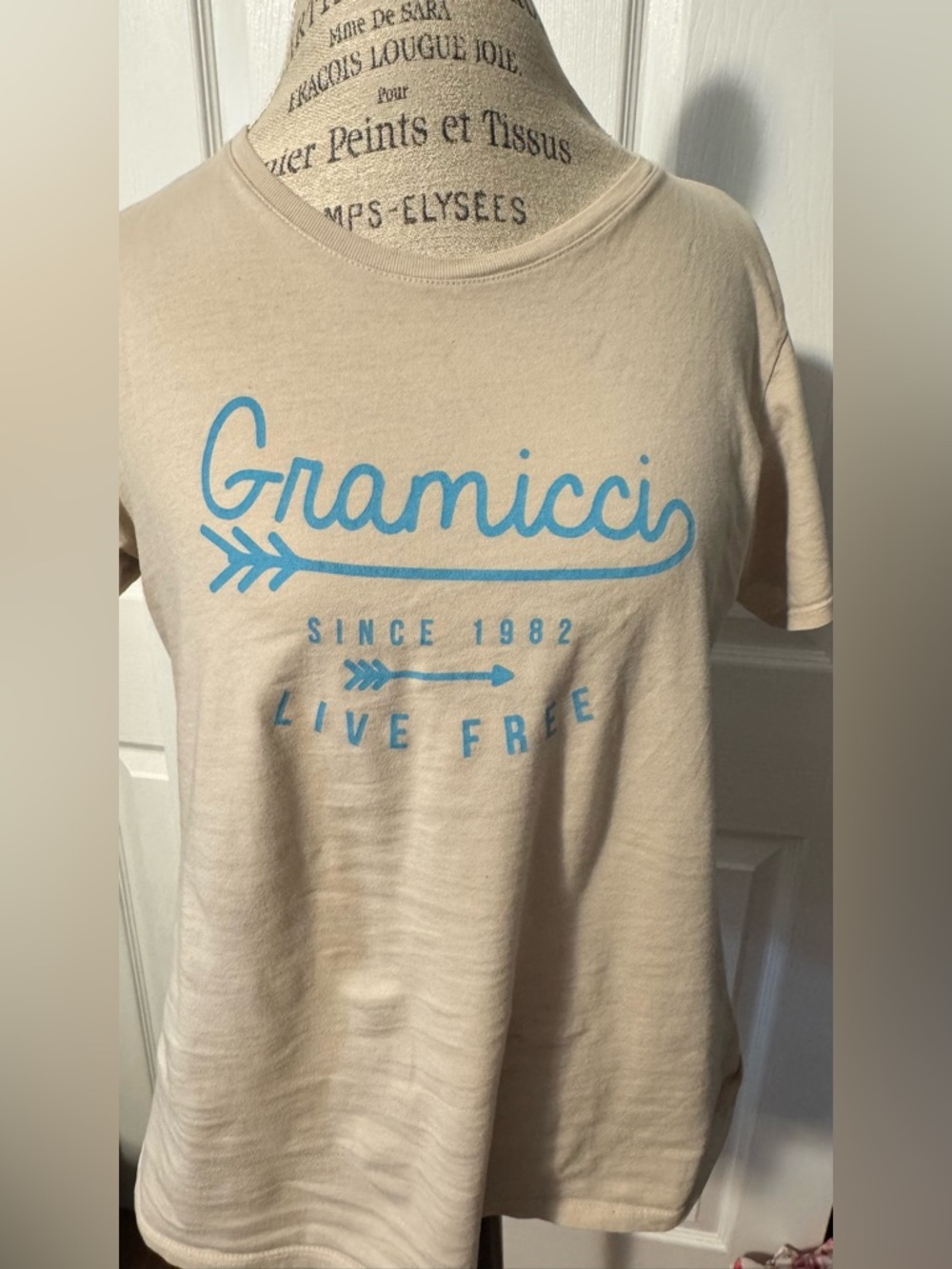 Gramicci Organic Cotton Cream Graphic Logo Tee Small - Picture 2 of 6